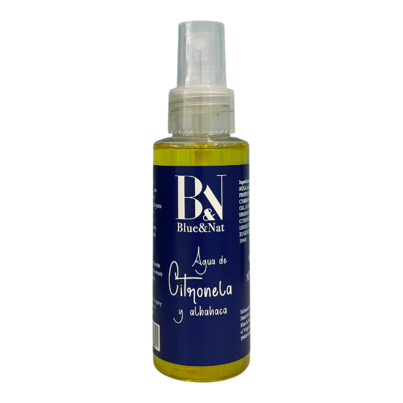 Agua de Citronela y Albahaca 100% Natural | Refresca, Tonifica y Purifica tu Piel – Blue & Nat