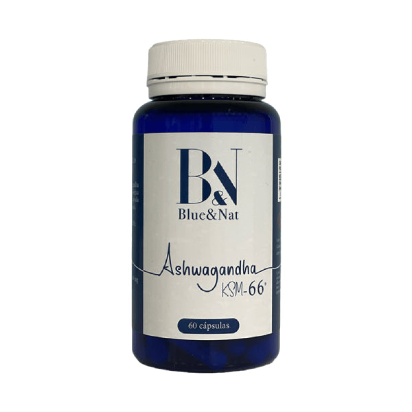 Ashwagandha KSM-66 ecológica 1000 mg en cápsulas vegetales, suplemento natural para reducir el estrés y aumentar la energía.