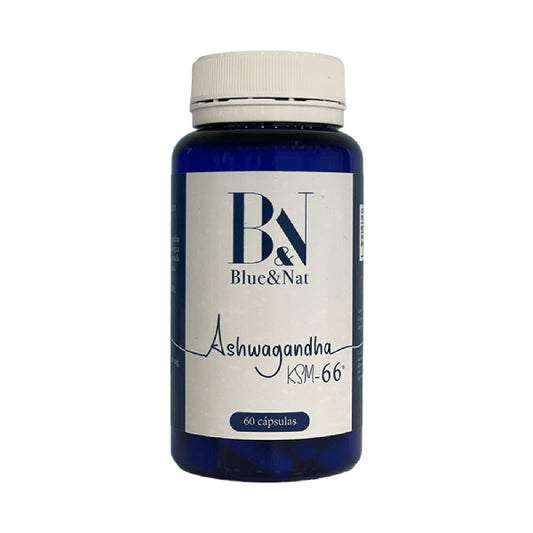 Ashwagandha KSM-66 ecológica 1000 mg en cápsulas vegetales, suplemento natural para reducir el estrés y aumentar la energía.