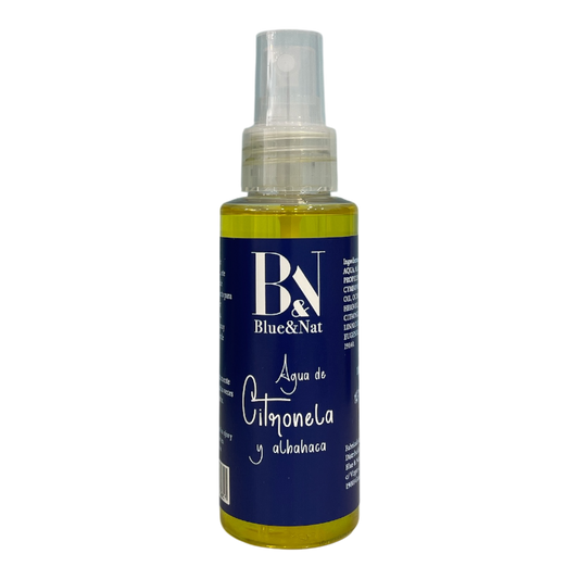 Agua de Citronela y Albahaca 100% Natural | Refresca, Tonifica y Purifica tu Piel – Blue & Nat